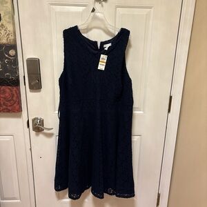 Elegant Navy Blue Lace Kids Dress